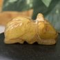 Antique Chinese Yellow Jade Rat Pendant Bead Hand Carved Animal Carving 1.1"x .5