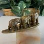 Soapstone Elephant Family Figurine Sculpture Carving Animal Incense Holder 4.5"