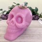 Large Pink Skull Candle Halloween 3D Non Scented Anatomical Big Head Skull 7"x6"