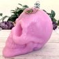 Large Pink Skull Candle Halloween 3D Non Scented Anatomical Big Head Skull 7"x6"