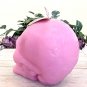 Large Pink Skull Candle Halloween 3D Non Scented Anatomical Big Head Skull 7"x6"