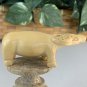 Vintage Hand Carved Boxwood Netsuke Animal Figurine Wood Carving Buffalo Ox 3.5"