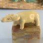 Vintage Hand Carved Boxwood Netsuke Animal Figurine Wood Carving Buffalo Ox 3.5"