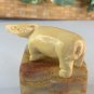 Vintage Hand Carved Boxwood Netsuke Animal Figurine Wood Carving Buffalo Ox 3.5"