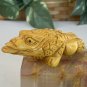 Hand Carved Boxwood Netsuke Figurine Carving Three Legged Frog Wood Animal 3"