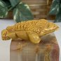 Hand Carved Boxwood Netsuke Figurine Carving Three Legged Frog Wood Animal 3"