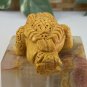 Hand Carved Boxwood Netsuke Figurine Carving Three Legged Frog Wood Animal 3"