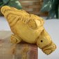 Hand Carved Boxwood Netsuke Figurine Carving Three Legged Frog Wood Animal 3"