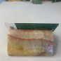 Vintage Onyx Calcite Card Holder Office Desk Accessory Banded Red & Pink 3.2"