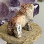 Mini LION Stone Carving Figurine Steatite Soapstone Carved Cat Animal Figure 1.5