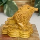 Vintage Boxwood Money Frog Netsuke Animal Figurine Hand Carved Wooden Figure 2" Vintage Boxwood Money Frog Netsuke Animal Figurine Hand Carved Wooden Figure 2"