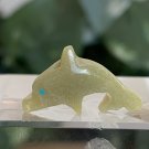 Serpentine Native American Zuni Hand Carved Dolphin Fetish Stone Animal Bead .8"