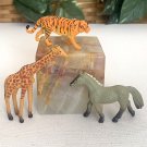 3 Zoo Wild Animals Figurines Hard Composite Plastic Toy Figure Tiger Giraffe Lot 3 Zoo Wild Animals Figurines Hard Composite Plastic Toy Figure Tiger Giraffe Lot