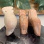 3 Mini Soapstone Carved Wild Animals Zoo Safari Animal Carvings Hippo Lion Trio