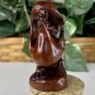 Hand Carved Rooster Boxwood Netsuke Figurine Wood Carved Animal Fancy Plumage