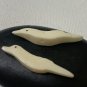 2 Bone Carved Bird Fetish Beads Drilled Native American Animal Vintage Bead 1.2&acirc;��