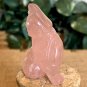 Antique Hand Carved Rose Quartz Buddha Daikokuten Seven Lucky Gods Figurine 2"