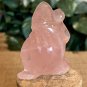 Antique Hand Carved Rose Quartz Buddha Daikokuten Seven Lucky Gods Figurine 2"
