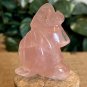 Antique Hand Carved Rose Quartz Buddha Daikokuten Seven Lucky Gods Figurine 2"