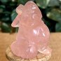 Antique Hand Carved Rose Quartz Buddha Daikokuten Seven Lucky Gods Figurine 2"