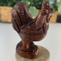 Vintage Hand Carved Rooster Boxwood Netsuke Animal Figurine Wood Carving Figure