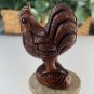 Vintage Hand Carved Rooster Boxwood Netsuke Animal Figurine Wood Carving Figure