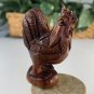 Vintage Hand Carved Rooster Boxwood Netsuke Animal Figurine Wood Carving Figure