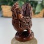 Vintage Hand Carved Rooster Boxwood Netsuke Animal Figurine Wood Carving Figure
