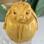 Boxwood Carved Pi Xiu Ball Netsuke Statue Chinese Wealth Amulet Pendant Decor