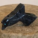 Zuni Carved Black Bird Fetish Bead Drilled Stone Native American Animal Carving