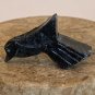 Zuni Carved Black Bird Fetish Bead Drilled Stone Native American Animal Carving