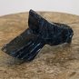 Zuni Carved Black Bird Fetish Bead Drilled Stone Native American Animal Carving