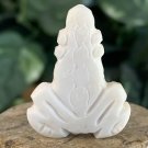 Vintage Natural Bone Bead Frog Hand Carved Fetish Animal Toad Drilled 1.3" x 1"