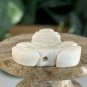 Vintage Natural Bone Bead Frog Hand Carved Fetish Animal Toad Drilled 1.3" x 1"