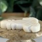 Vintage Natural Bone Bead Frog Hand Carved Fetish Animal Toad Drilled 1.3" x 1"