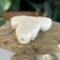 Vintage Natural Bone Bead Frog Hand Carved Fetish Animal Toad Drilled 1.3" x 1"
