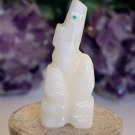 Zuni Bear Fetish Carving Figurine Standing Bear Turquoise Eyes Signed Bacy 1.75" Zuni Bear Fetish Carving Figurine Standing Bear Turquoise Eyes Signed Bacy 1.75"