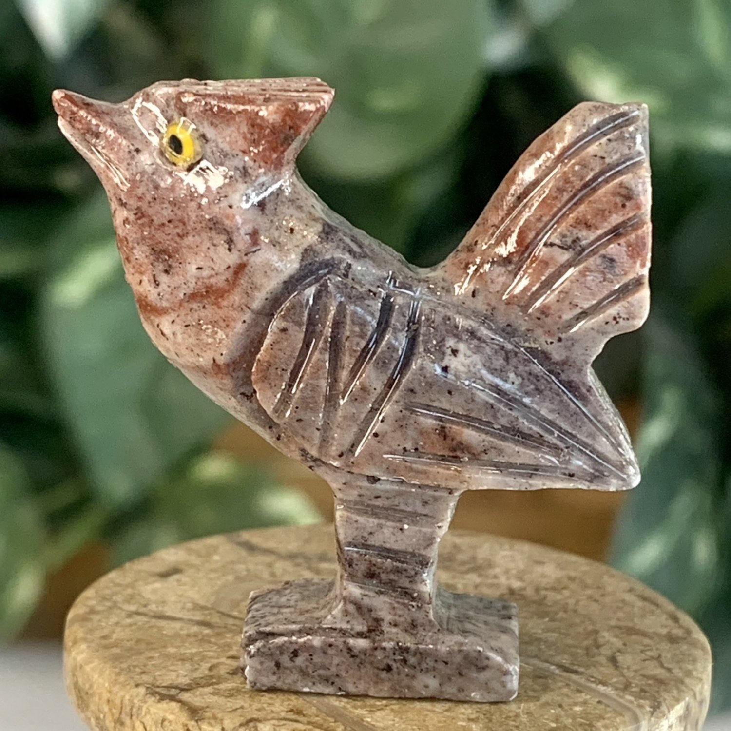 Miniature ROADRUNNER Stone Carving Mini Figurine Soapstone Bird Carved Animal