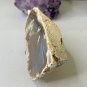 Plume Tube Waterline Agate Slab Slice Polished Stick Agates W Stand 4.8" 227g
