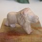 Kisii Soapstone Lion Figurine Hand Carved Stone Cat Carving Animal Figure 2.2"