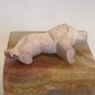 Kisii Soapstone Lion Figurine Hand Carved Stone Cat Carving Animal Figure 2.2"