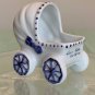 Ceramic Baby Buggy Carriage Planter Stroller Pram Newborn Boy Gift Vintage 2.25"