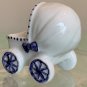 Ceramic Baby Buggy Carriage Planter Stroller Pram Newborn Boy Gift Vintage 2.25"
