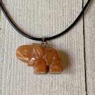 Orange Aventurine Crystal Elephant Pendant Necklace Healing Chakra Stone Animal Orange Aventurine Crystal Elephant Pendant Necklace Healing Chakra Stone Animal