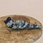 Vintage Native American Zuni Carved Bird Fetish Bead Turquoise Eyes Black 1.2"