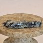 Vintage Native American Zuni Carved Bird Fetish Bead Turquoise Eyes Black 1.2"