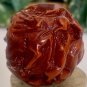 Chinese Red Faux Amber Carved Zodiac Ball 12 Animals Horse Rat Monkey Ram 1.8"