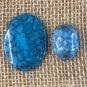 Faux Turquoise Oval Cabochon Lot Lightweight Plastic Blue Spiderweb Turquoise 2