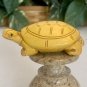 Vintage Boxwood Turtle Netsuke Animal Figurine Hand Carved Wood Sculpture 2.7"