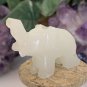 Calcite Carved Elephant Figurine Crystal Animal Carving Natural Onyx Statue 2"